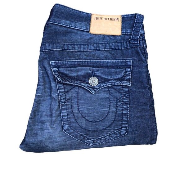 True Religion Jeans Size 32 RICKY Blue Cord - Picture 8 of 10